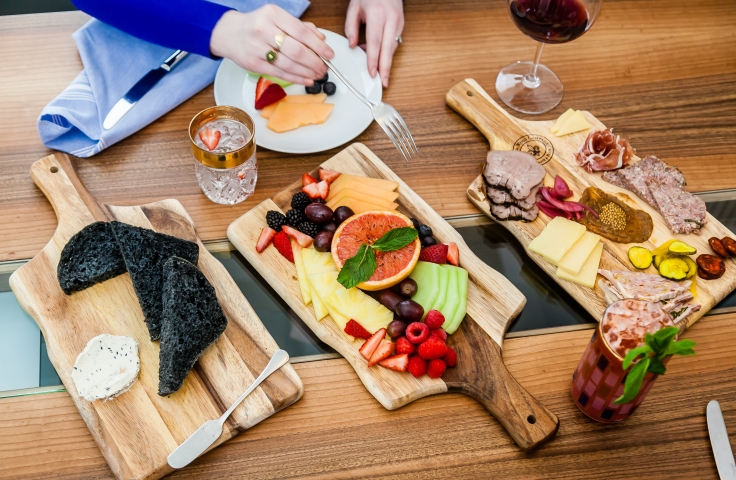 Charcuterie and fruit boards.