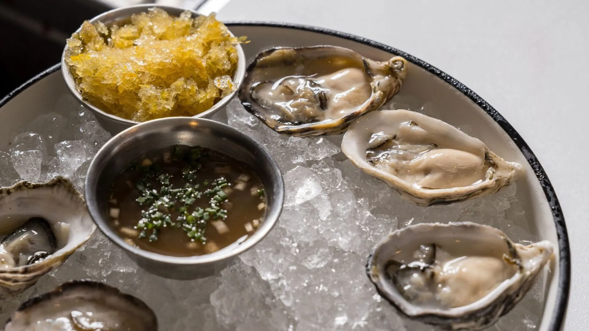 plate of oysters at The Tavern for Heathman Hotel's Valentine's Day special