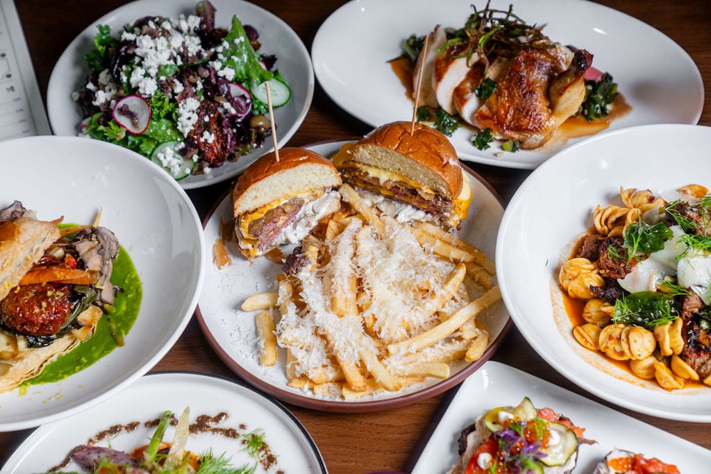 Food at a table at the tavern